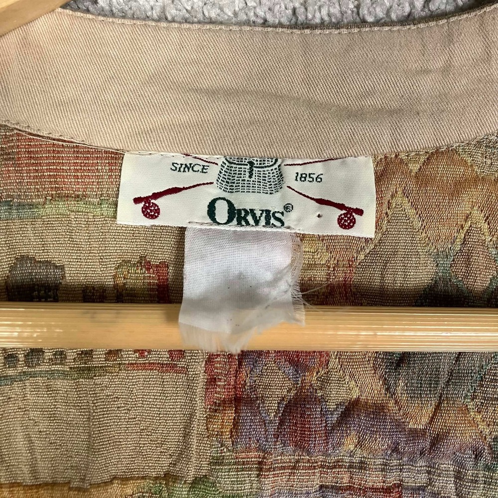 Vintage Orvis Women Tapestry Jacket Multi Color Abstract Geometric Button Front - Picture 8 of 13